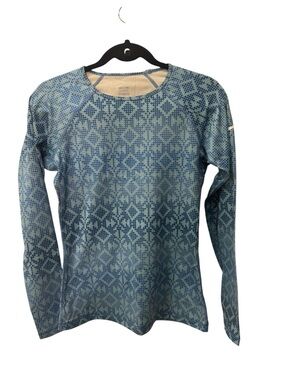 Nike Pro long sleeve athletic top with a geometric pattern and thumb holes sz M